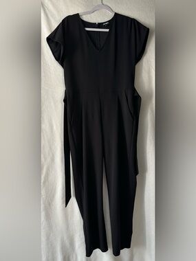 Express Black V-Neck jumpsuit with Back Zip